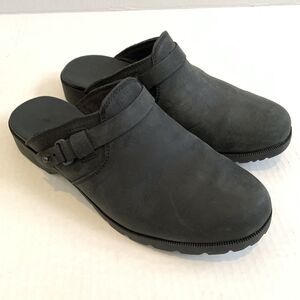 Teva Charcoal Leather Clogs